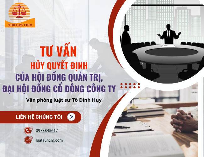 Tư vấn hủy quyết định của HĐQT, ĐHĐCĐ công ty