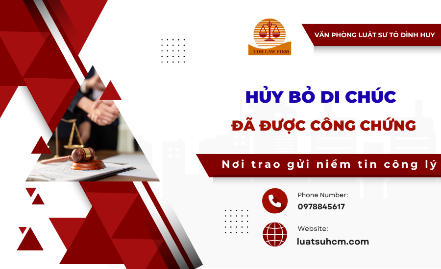 hủy bỏ di chúc đã được công chứng