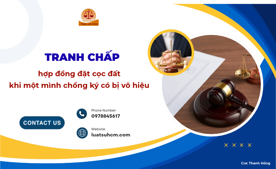 tranh chấp hợp đồng đặt cọ đất khi một mình chồng ký có bị vô hiệu
